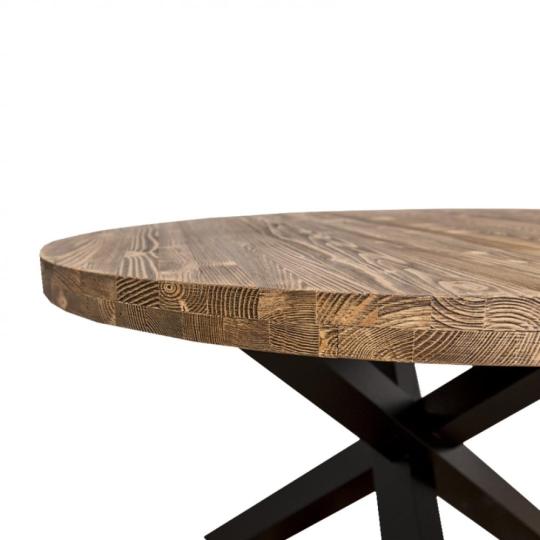 stol s kovovymi nohami okruhly jedalensky stol s nohami v tvare x provence mediteransky loft country masivna drevena doska dub cierny rustikalny jedalen kuchyna obyvacka dom rekonstrukcia nabytky toskansky oalsz.jpg